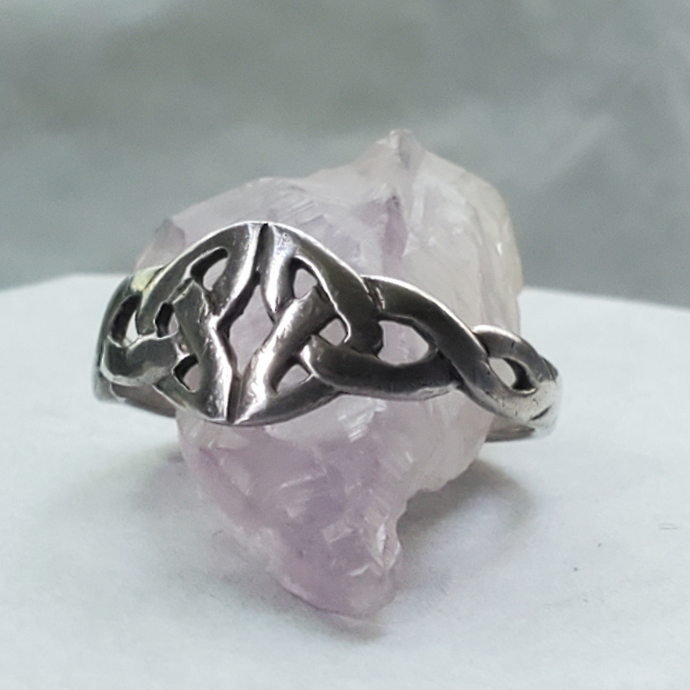 925 Sterling Silver Double Celtic Trinity Knot Ri… - image 1